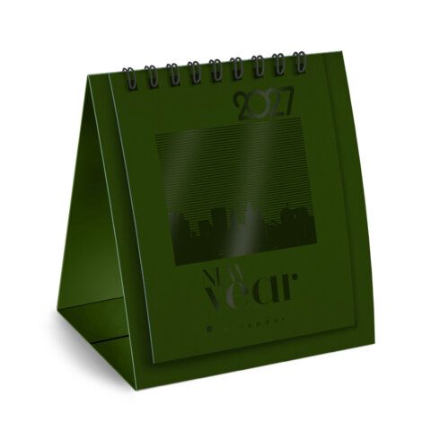 Календарь-домик BRAUBERG 110х120 мм, на гребне 2027 Зеленый 118456