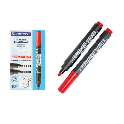 Маркер перман. Centropen 2,5мм 8566 красный толс.