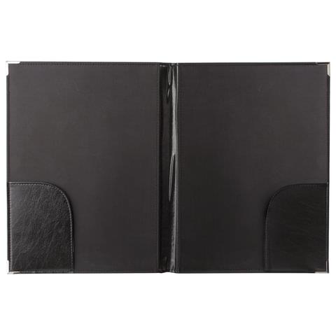 Папка адресная А4 кожзам мет. уголки черный Алекс 123156