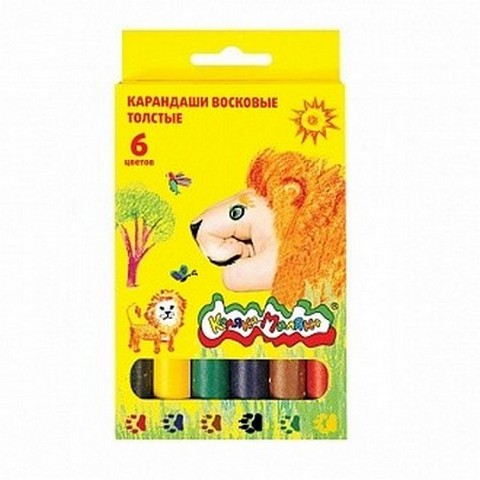 Карандаши восковые 6 цв. Каляка толст. КВКМ06-Д Карандаши восковые 6 цв. Каляка толст. КВКМ06-Д