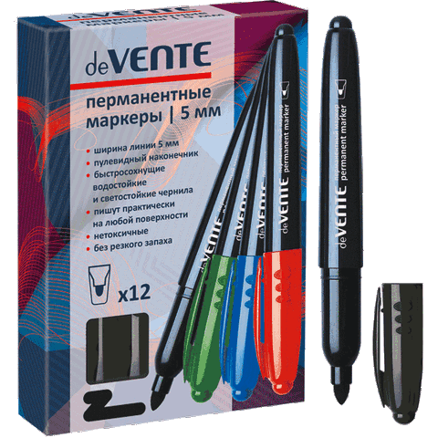 Маркер перман. deVENTE 5мм 5043734 черный