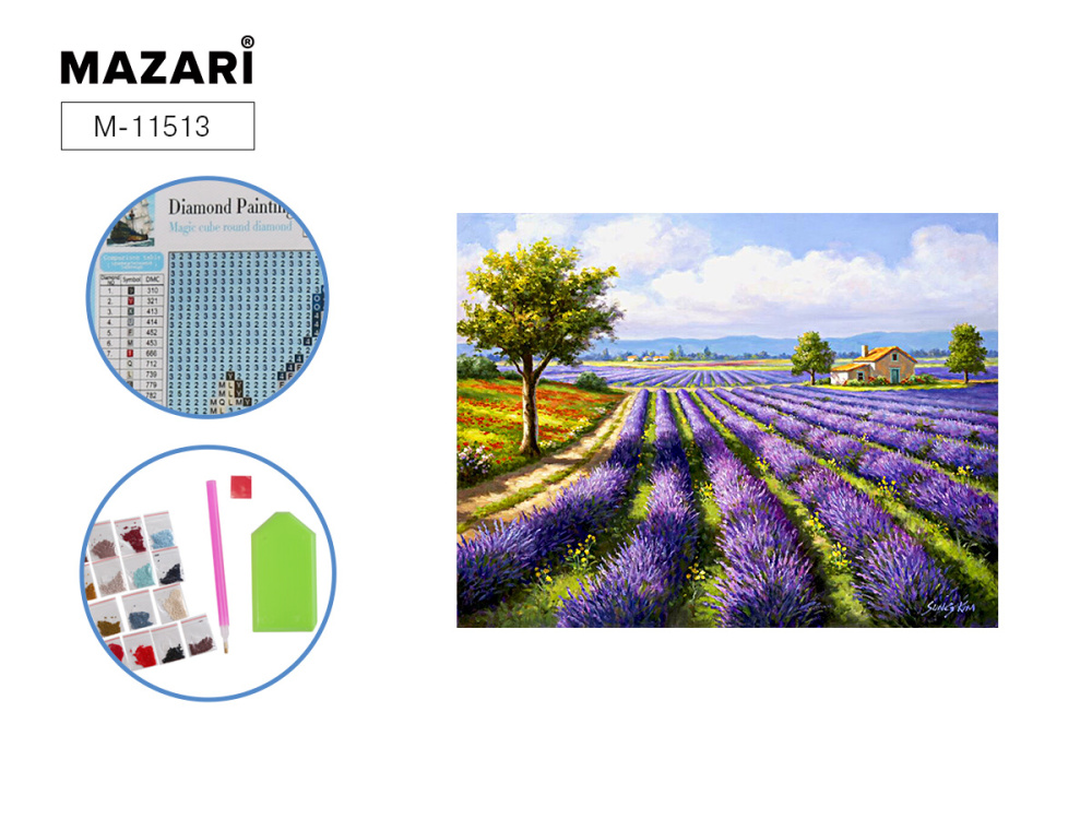 Мозаика алмазная 25х30 Лаванда M-11513
