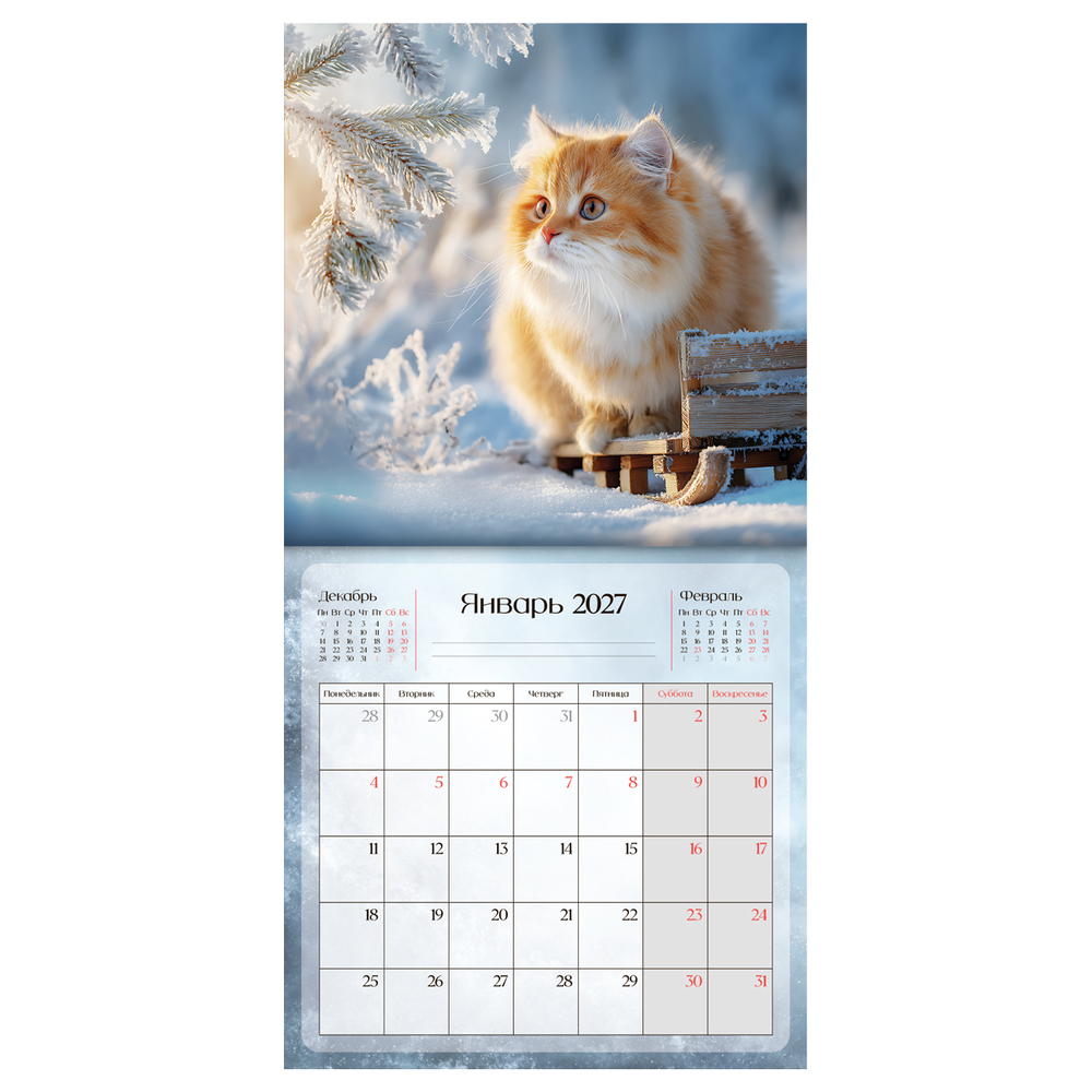 Календарь на скрепке BG Котики 2027 391063