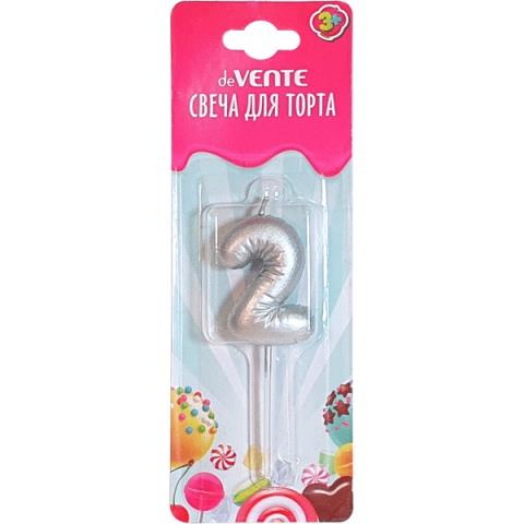 Свеча-цифра "2" deVENTE 9060015 Воздушный шарик серебро Свеча-цифра "2" deVENTE 9060015 Воздушный шарик серебро