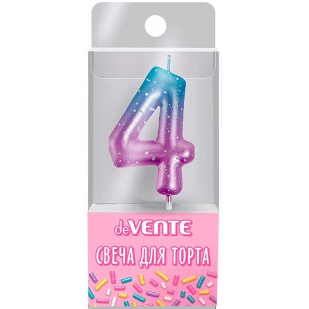 Свеча-цифра deVENTE 9060503 Degrade "4"