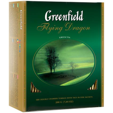 Чай Greenfield Flying Dragon зеленый 100 пакет. 0585-09