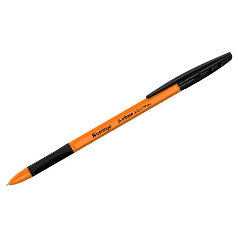 Ручка шариковая Berlingo Tribase grip orange 0,7 мм грип СВр_70964 черная