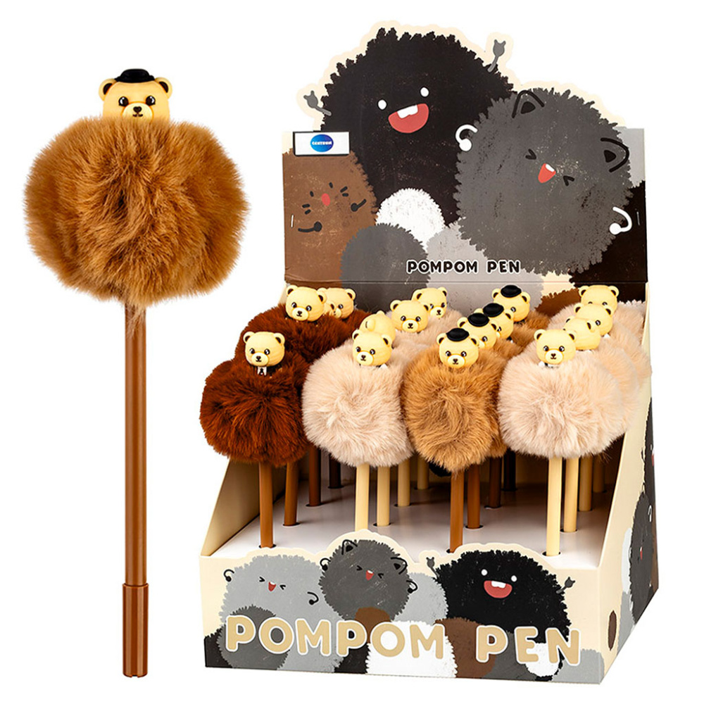 Ручка шариковая Centrum BEAR Pompon 0,7мм синий 81313