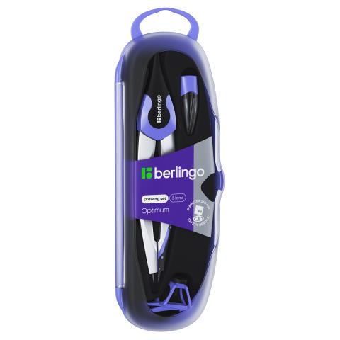 Готовальня 3 предм. Berlingo DS_00303a фиолетовый Готовальня 3 предм. Berlingo DS_00303a фиолетовый