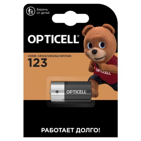 Батарейка CR123 Opticell 3V 1BL 1 шт. Батарейка CR123 Opticell 3V 1BL 1 шт.
