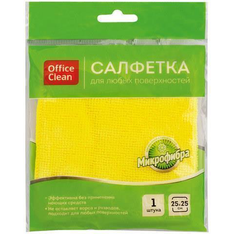 Салфетка OfficeClean 25х25 микрофибра желтая 275758 Салфетка OfficeClean 25х25 микрофибра желтая 275758