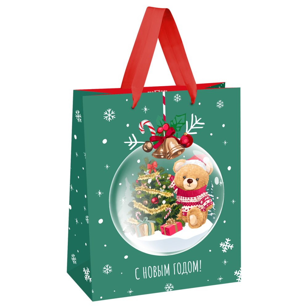 Пакет подарочный MESHU Christmas bear 26х32х12см MS_66166