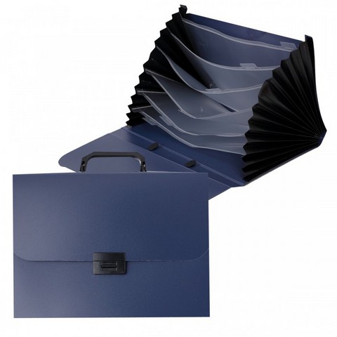 Портфель А4 Attomex 6 отд. 3073703 синий пластик
