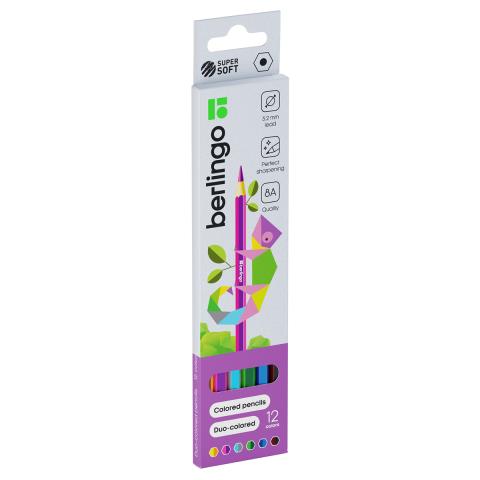 Карандаши цв. 12 цв. 6 шт. Berlingo двухцветные SS03912