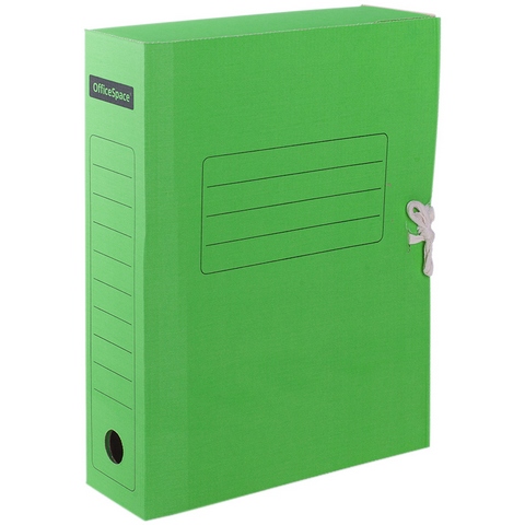Короб архивный 75 мм OfficeSpace гофро зеленый на завяз. 225431 до 700 листов