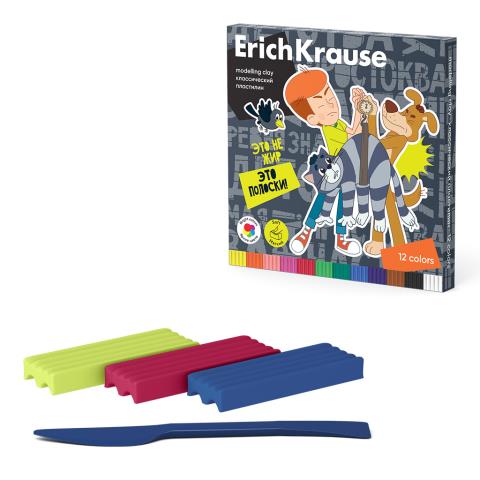Пластилин 12 цв. ErichKrause Простоквашино 180 гр 61072 Пластилин 12 цв. ErichKrause Простоквашино 180 гр 61072
