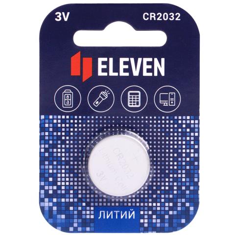 Батарейка CR2032 Eleven ВС1 литиевая 1 шт. 301760 Батарейка CR2032 Eleven ВС1 литиевая 1 шт. 301760