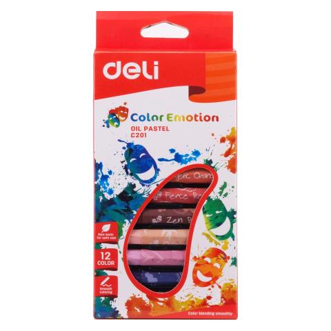 Пастель масляная 12 цв. Deli EC20100 Color Emotion шестигран.