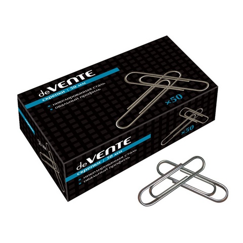 Скрепки 50 мм 50 шт deVENTE никелированные 4135340