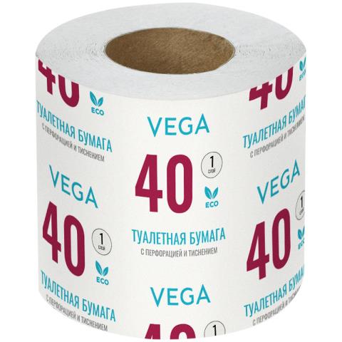 Туал. бумага Vega 1сл. 40м. втулка белая 339243