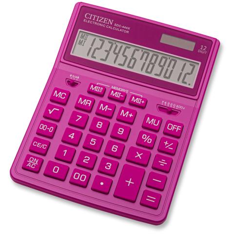 Калькулятор настольный CITIZEN 12 разр. розовый SDC-444XRPKE