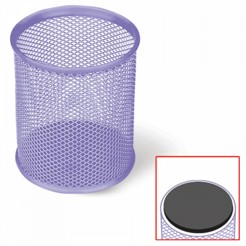 Стакан для карандашей металлический сетка круглый фиолетовый 802