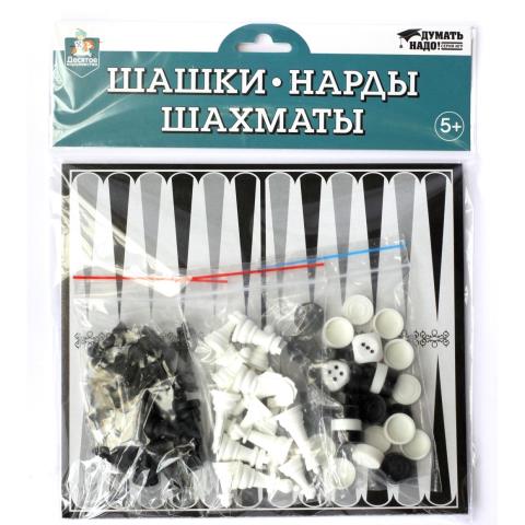 Игра настольная Шашки-Нарды-Шахматы 04026