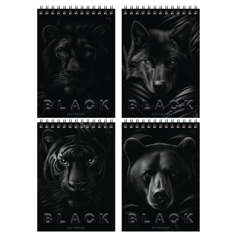 Блокнот А5 40 л. (спираль) БиДжи Just black Б5гр40 07048