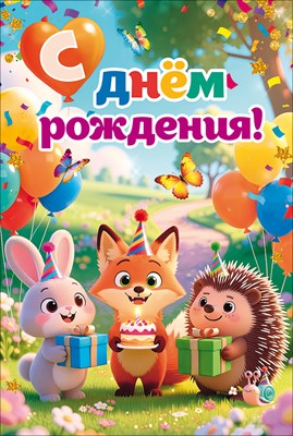 90001874 Открытка С Днем рождения! А5 с текстом 