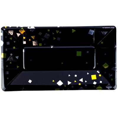 Тарелка Конфетти Party черная 24см 6шт 1502-5501