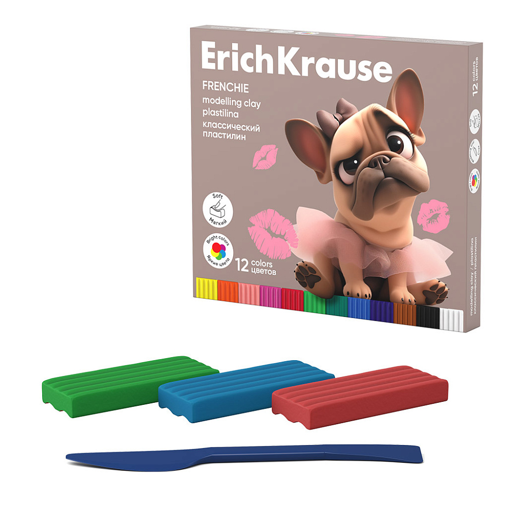Пластилин 12 цв. ErichKrause Френч 192 гр 65199