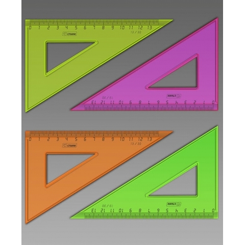 Треугольник 13 см. 30° СТАММ ТК33 Neon Crystal  ассорти
