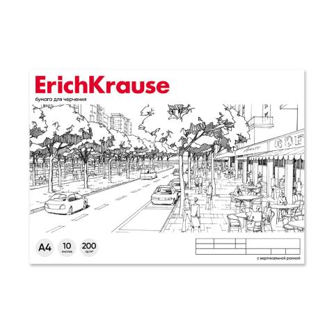 Альбом д\черчения 10 л. ErichKrause на склейке 200 г/м вертик.рамка 60685