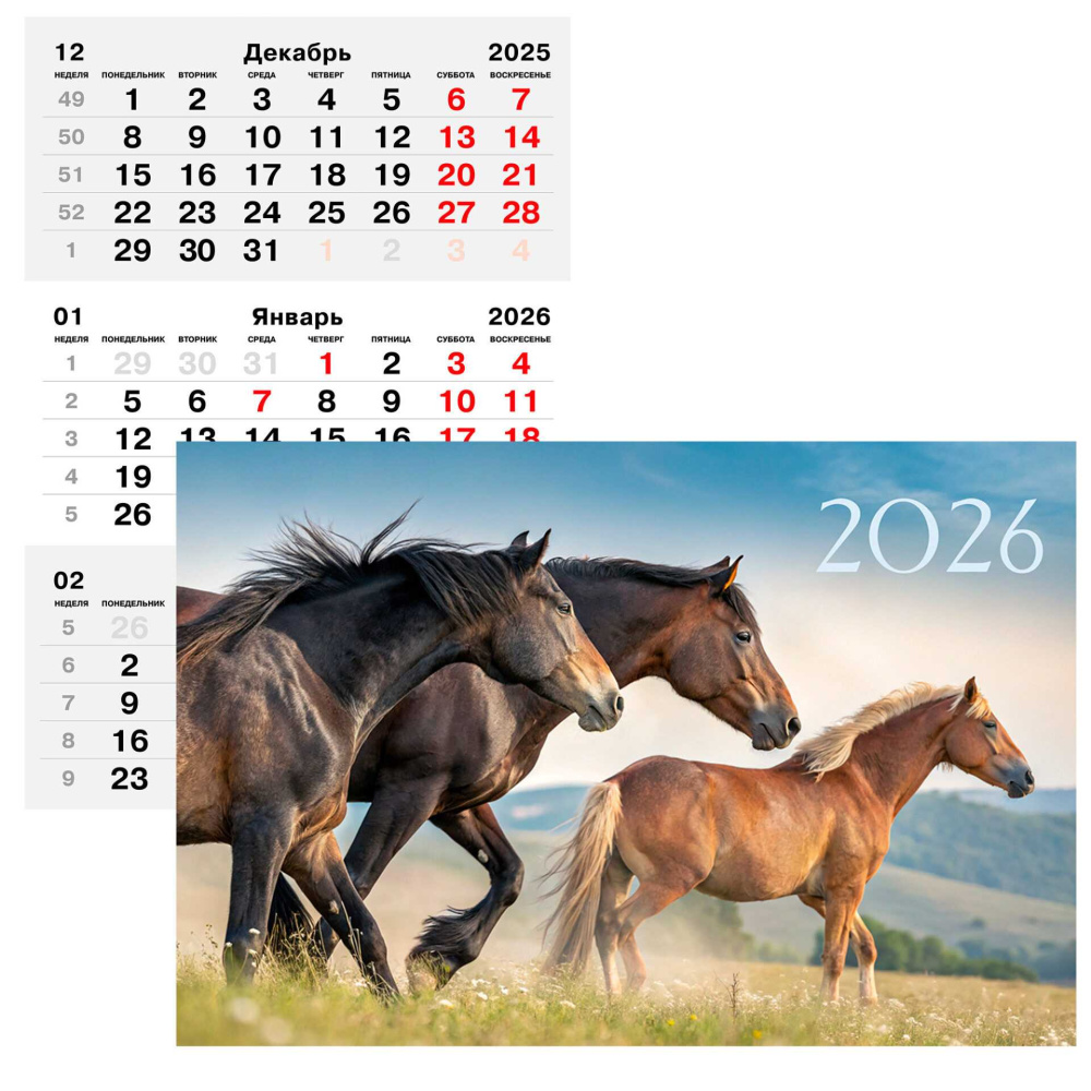 Календарь 3-секционный Символ года 2026 ККТ2602