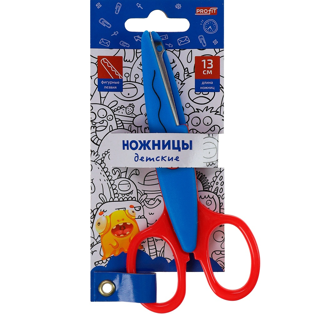 Ножницы 13 см детские Монстрики с фигур. лезвиями НЖ-1155