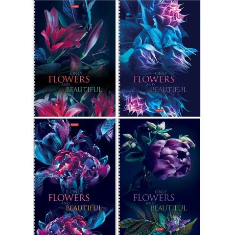 Тетрадь А4 96 л. (спираль) Хатбер Beautiful flowers 96Т4В1гр Тетрадь А4 96 л. (спираль) Хатбер Beautiful flowers 96Т4В1гр
