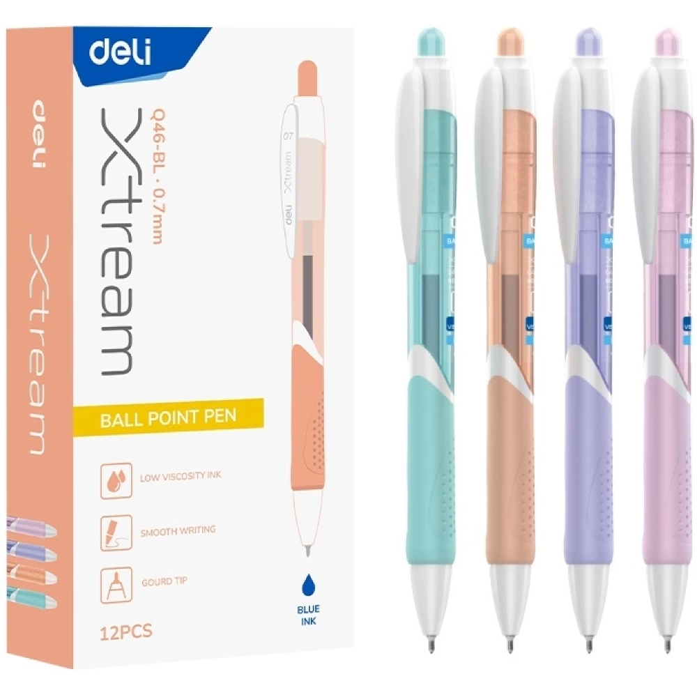 Ручка шариковая Deli 0,7 EQ46 синий автомат 2074075