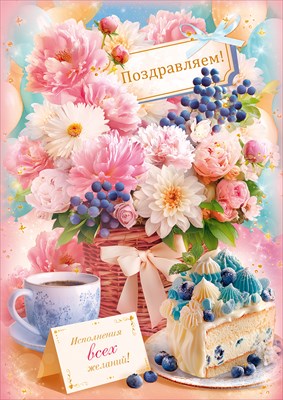 90001781 Открытка Поздравляем! А4 с текстом 