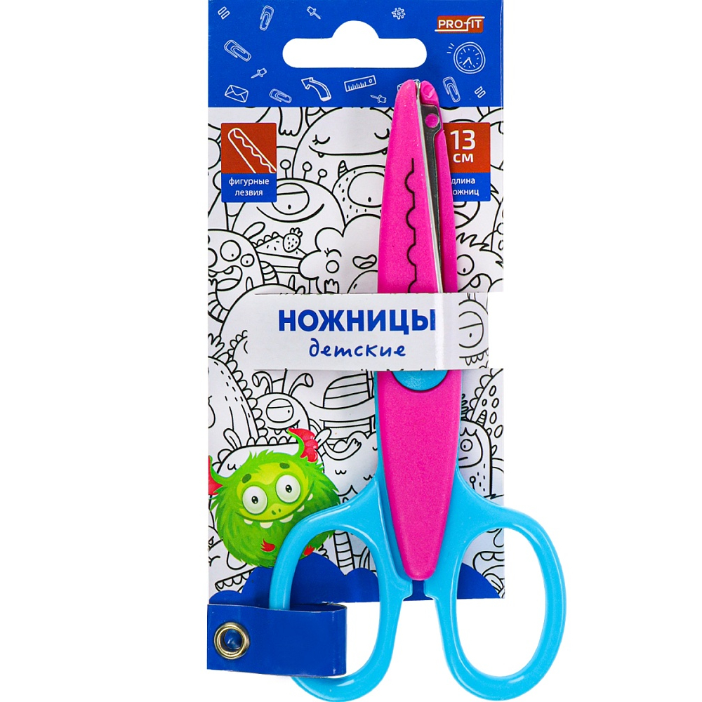 Ножницы 13 см детские Монстрики с фигур. лезвиями НЖ-1152