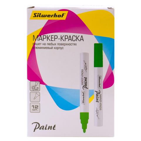 Маркер лаковый Silwerhof Paint круг. пулевидный пиш. наконечник 2-4мм зеленый 1726780 Маркер лаковый Silwerhof Paint круг. пулевидный пиш. наконечник 2-4мм зеленый 1726780