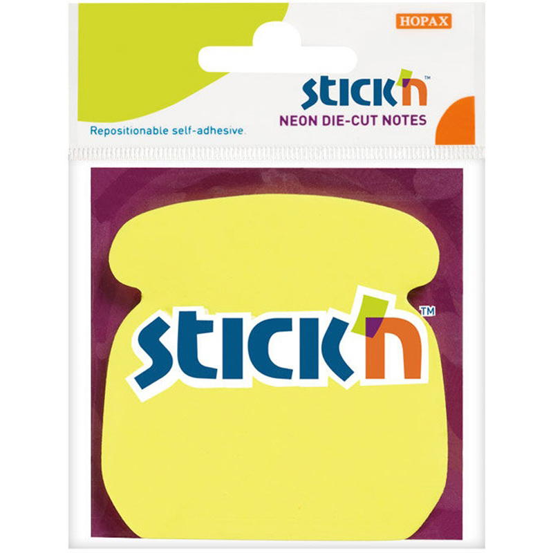 Стикеры 76х76 мм 50 л. Телефон неон желтый 21179