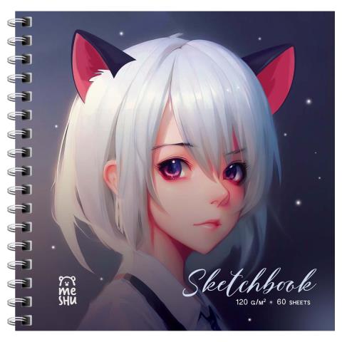 Скетчбук 150х150 60 л. (спираль) MESHU Neko 120 г/м MS_53036