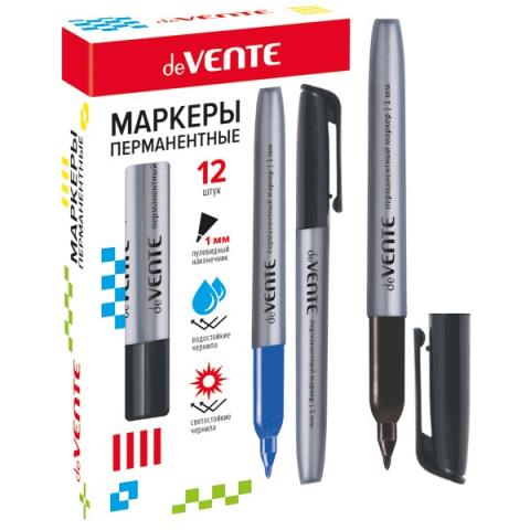 Маркер перман. deVENTE 5043800 1 мм черный
