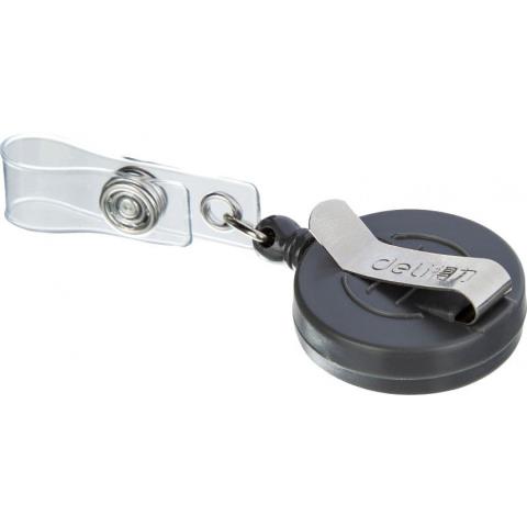 Держатель для бейджа Deli 8309GREY с рулеткой 80 см Держатель для бейджа Deli 8309GREY с рулеткой 80 см