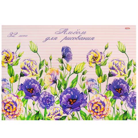 Альбом д\рис. 32 л. Проф-Пресс Желто-фиолетовые цветы 32-1435
