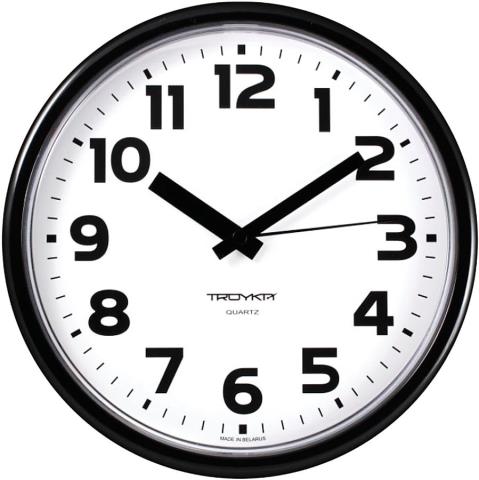 Часы настенные Troyka круглые D-23 см черные 91900945