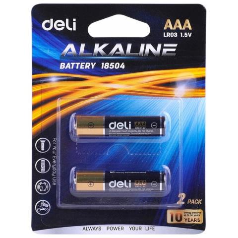 Батарейка LR03 (ААА) Deli алкалин 2 шт E18504 Батарейка LR03 (ААА) Deli алкалин 2 шт E18504