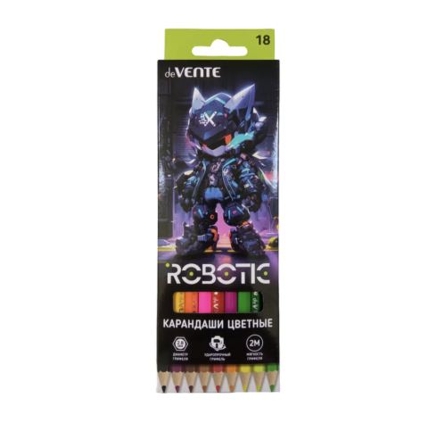 Карандаши цв. 18 цв. deVENTE 2М Robotic 5023539 Карандаши цв. 18 цв. deVENTE 2М Robotic 5023539
