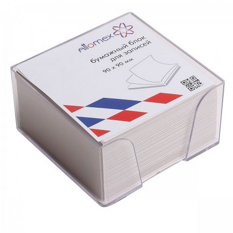 Блок для записей 9х9х5 белый в подставке ATTOMEX пл.70гр/м2, бел.70% 2013404 