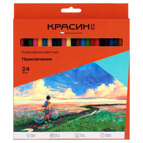 Карандаши цв. 24 цв. Красин Приключения КР-2402 Карандаши цв. 24 цв. Красин Приключения КР-2402